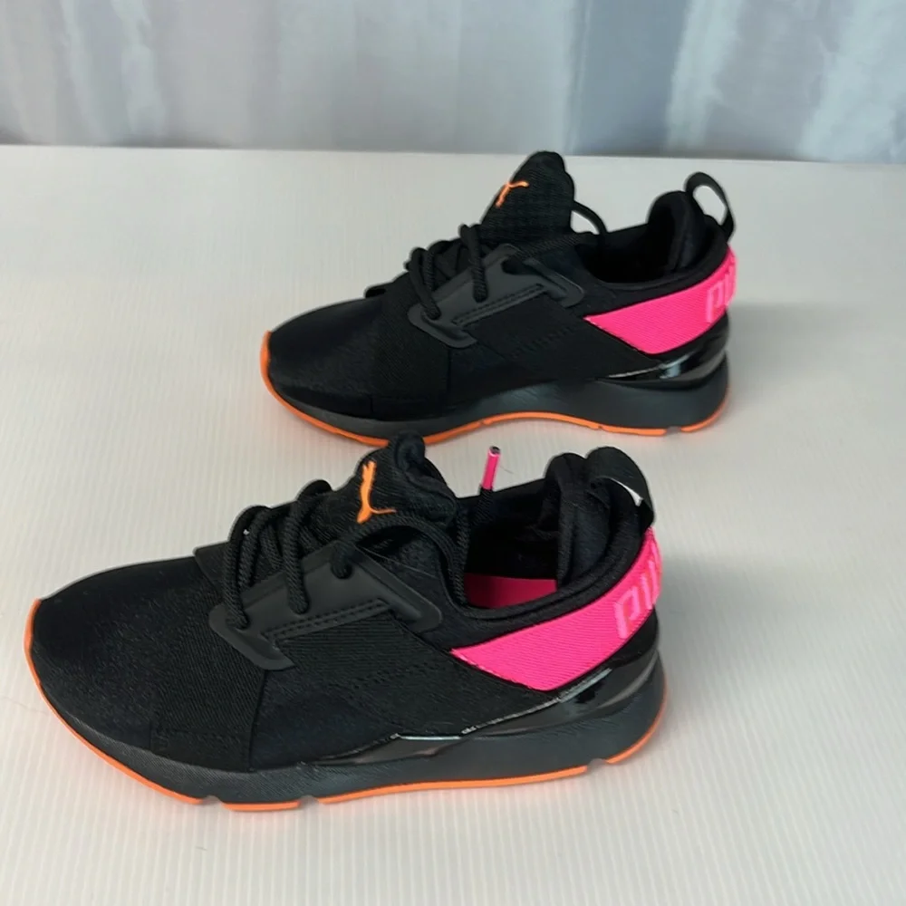 Puma Kids Black and Orange Sneakers. New but no tags. Phlf 2246